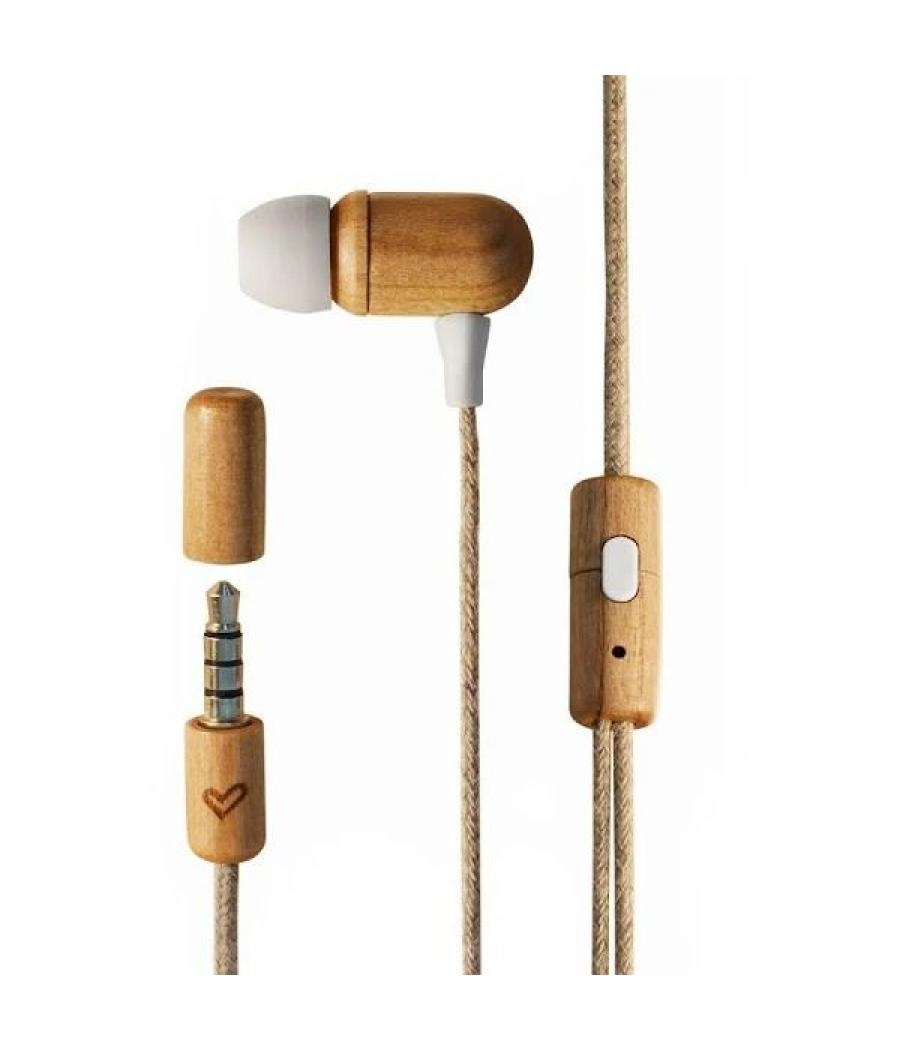 Auricular energy sistem eco cherry wood headset intrauditivos 3.5mm con microfono, control talk