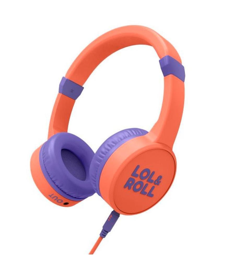 Headset infantil energy sistem lol&roll pop kids naranja ajuste de tamaño limitacion de volumen micro integrado jack 3.5mm in/ou