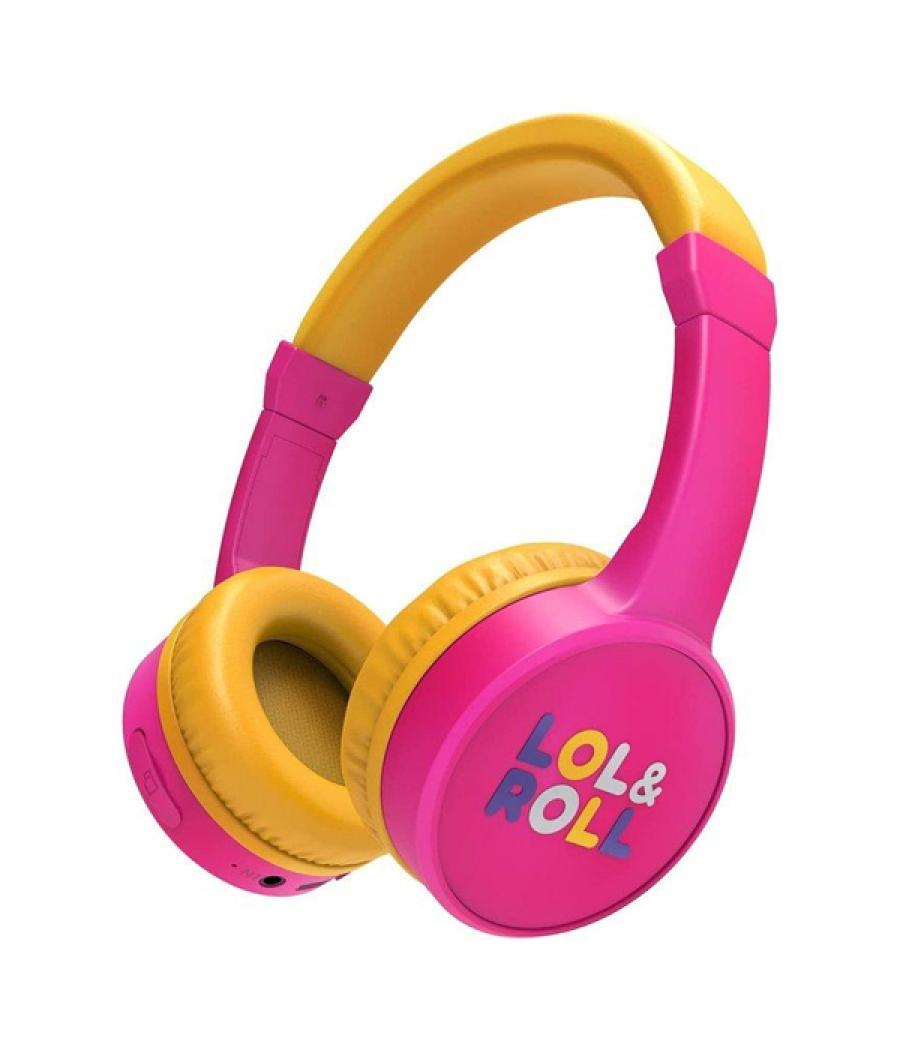 Headset infantil bluetooth energy sistem lol&roll kids pink bt 5.1 ajuste de tamaño limitacion de volumen micro integrado