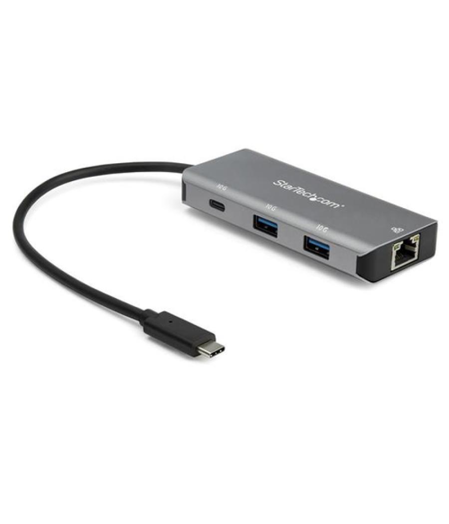 StarTech.com Hub Ladrón USB C con Puerto de Red Ethernet Gigabit RJ45 GbE - Concentrador USB TipoC USB 3.1/3.2 Gen 2 de 10Gbps c