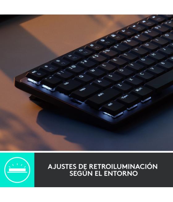 Logitech MX Mini Mechanical teclado RF Wireless + Bluetooth QWERTY Internacional de EE.UU. Grafito, Gris