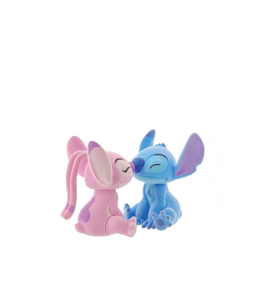 Pack de 2 figuras flocadas enesco disney stitch y angel beso