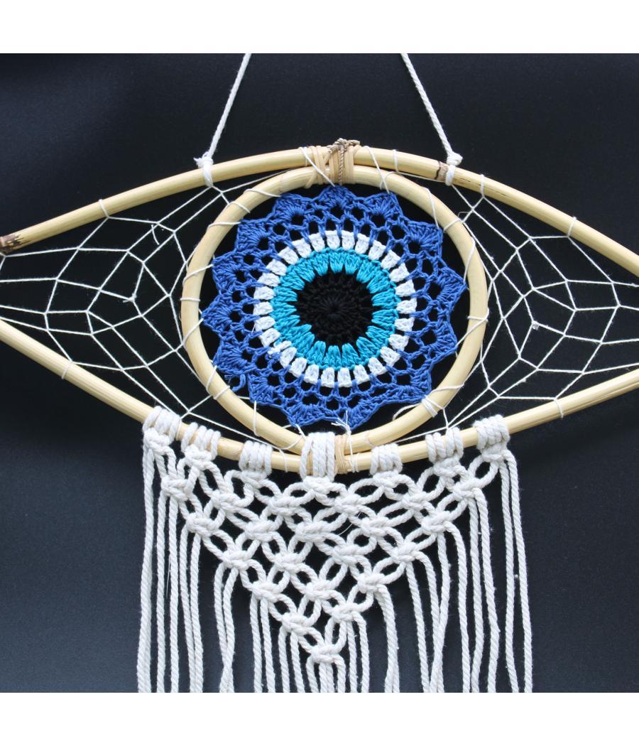 Atrapasueños - Med Macramé Evil Eye Azul / Blanco / Negro