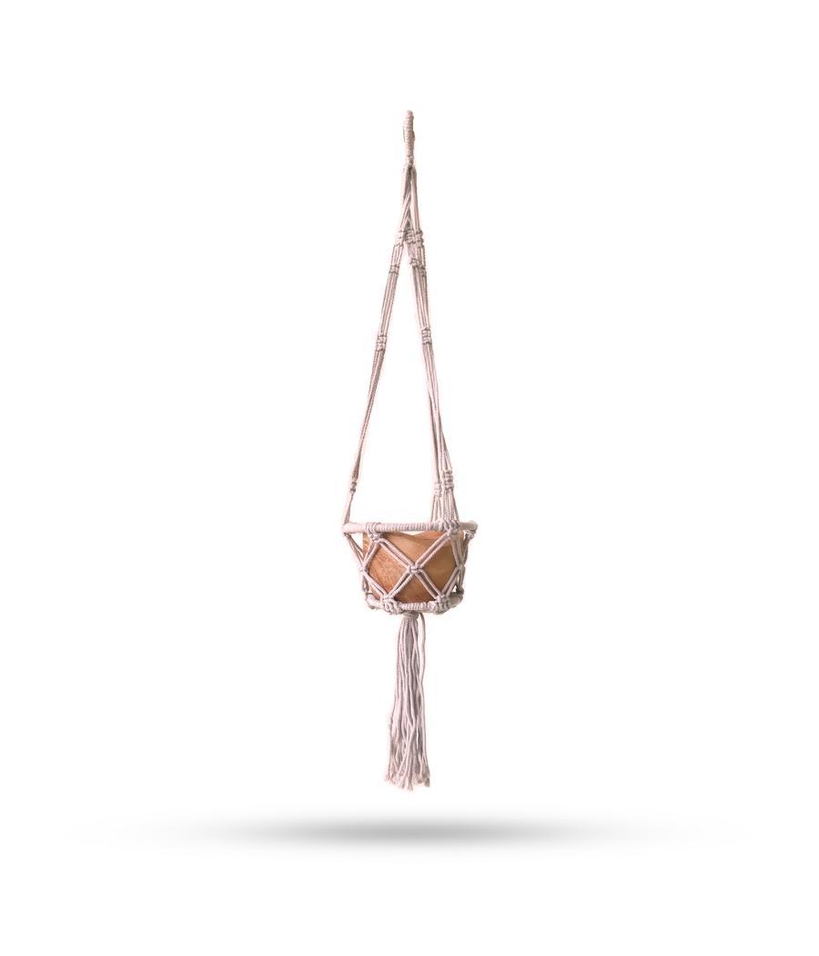 Macramé Macetero Pequeño - Beis - Aro 16cm