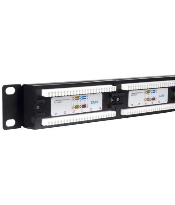 Patch panel phasak pu 2420/ 24 puertos/ cat.6/ altura 1u