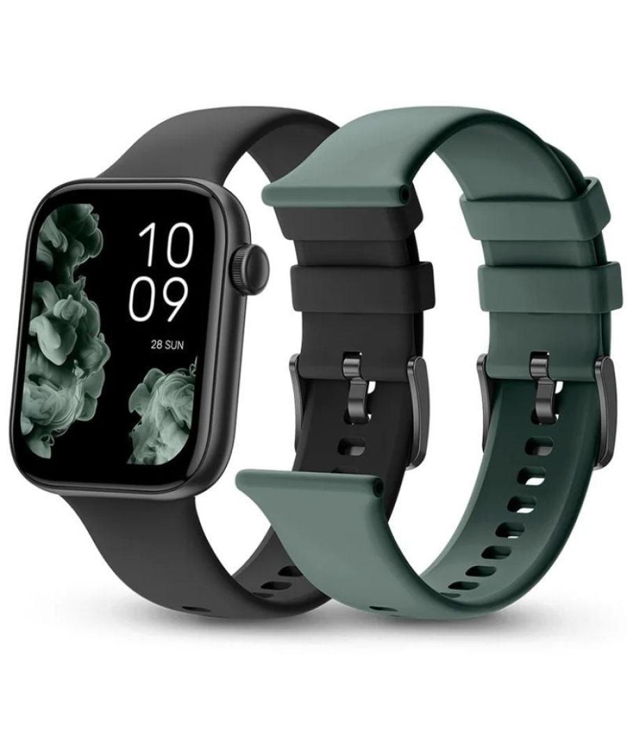 Smartwatch spc smartee duo 2 9650n/ notificaciones/ frecuencia cardíaca/ negro/ incluye correa extra