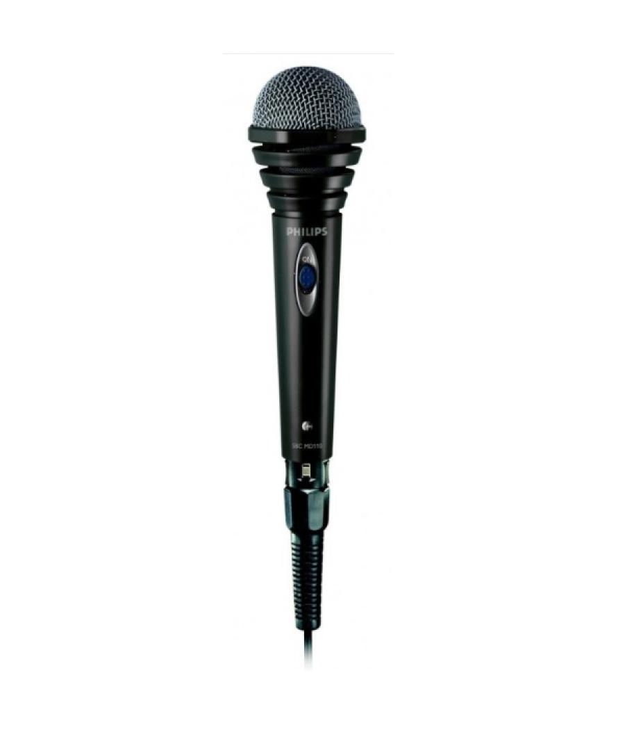 Microfono karaoke philips sbcmd110 color negro cable 1.5m jack 3.5 - 6.3 mm mono