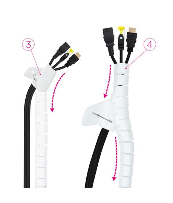 Organizador de cables flexible 25mm 2 m blanco
