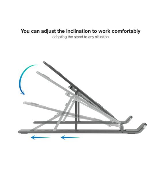 Soporte elevador aluminio plegable portÁtiles gris