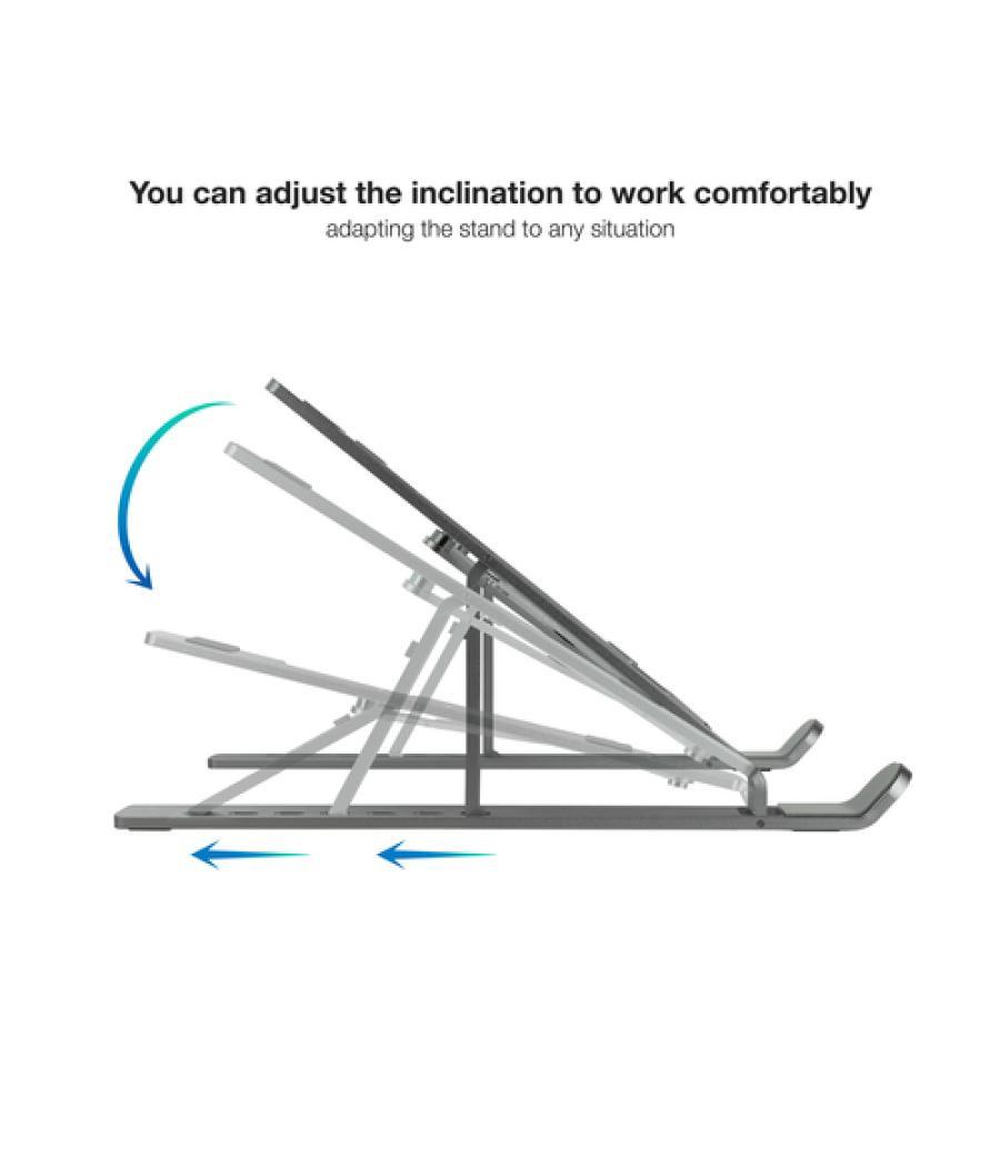 Soporte elevador aluminio plegable portÁtiles gris