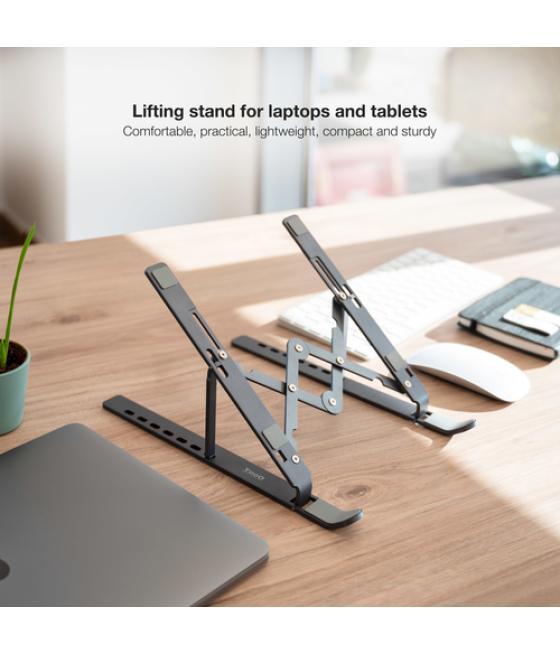 Soporte elevador aluminio plegable portÁtiles gris