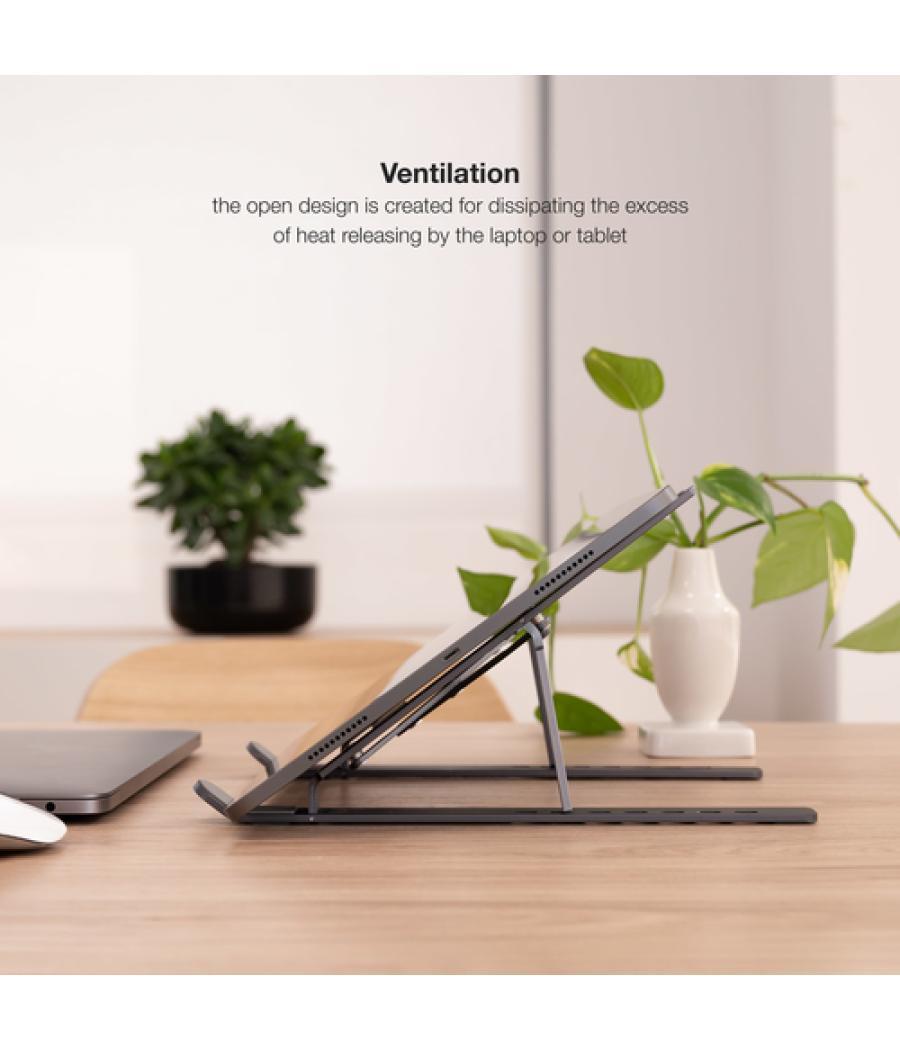 Soporte elevador aluminio plegable portÁtiles gris