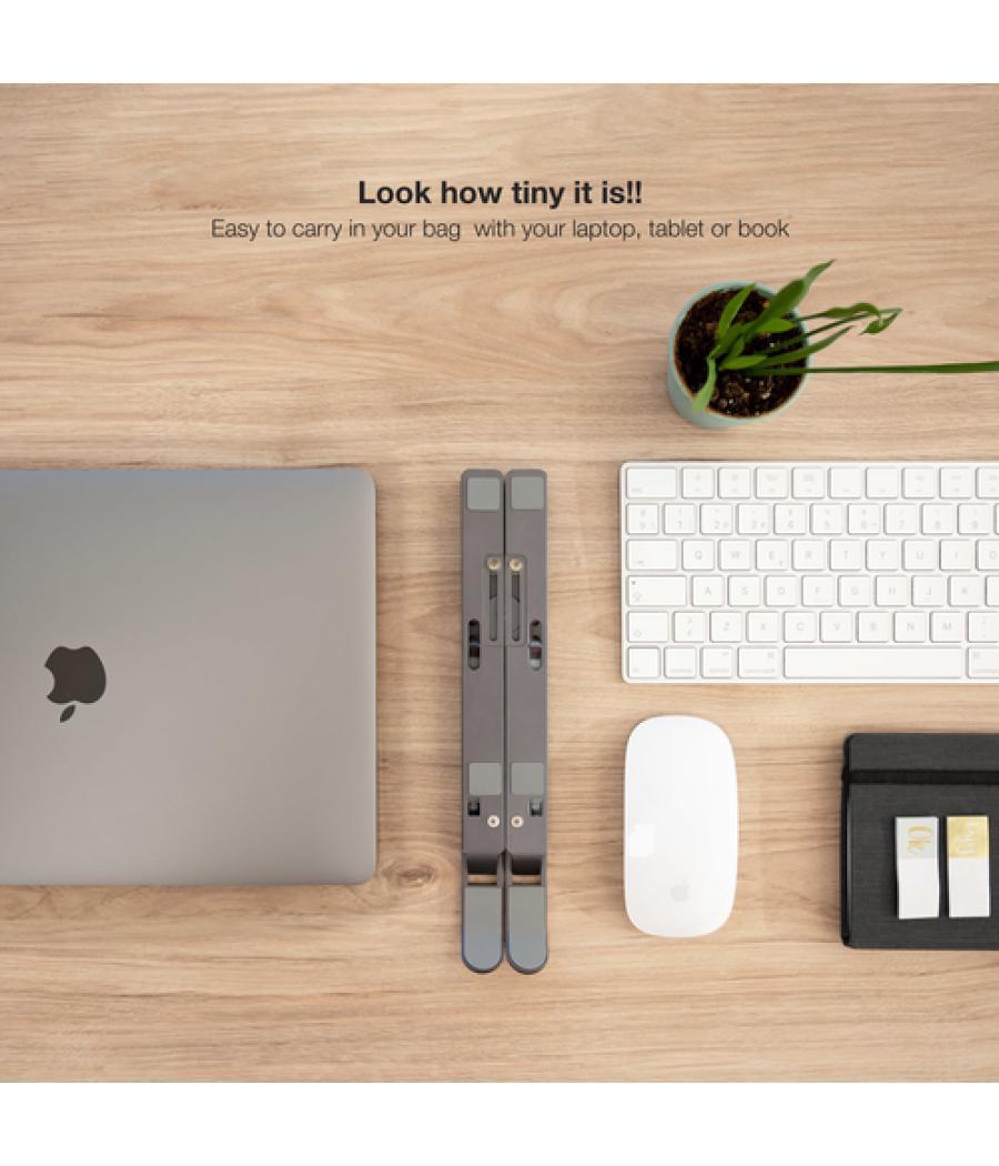 Soporte elevador aluminio plegable portÁtiles gris