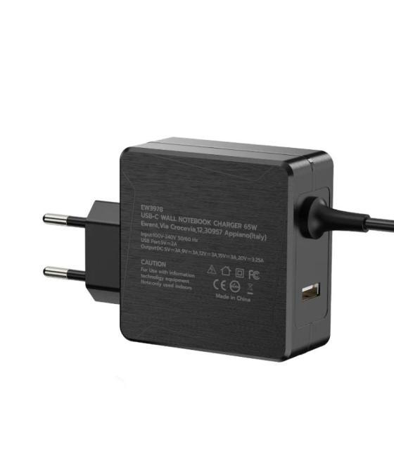 Ewent cargador usb-cpd 65w + puerto usb-a