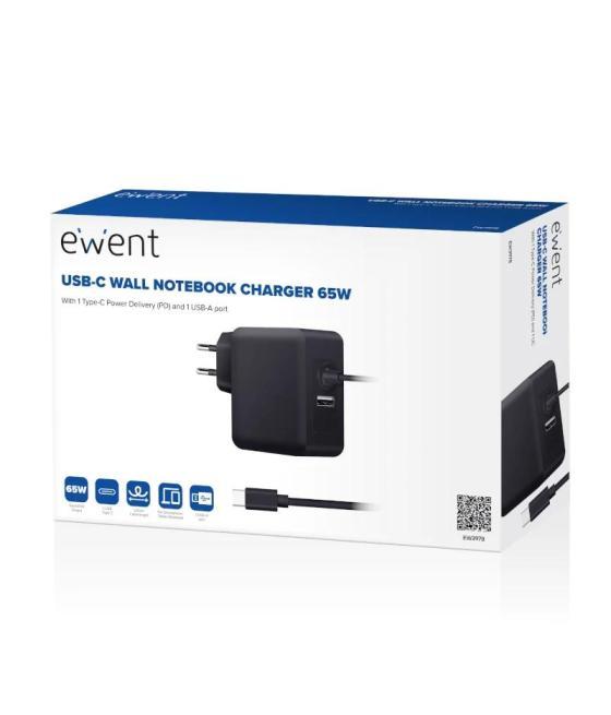 Ewent cargador usb-cpd 65w + puerto usb-a