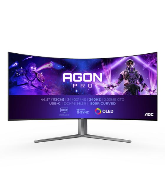 AOC AGON PRO AG456UCZD LED display 114,3 cm (45") 3440 x 1440 Pixeles Wide Quad HD OLED Negro