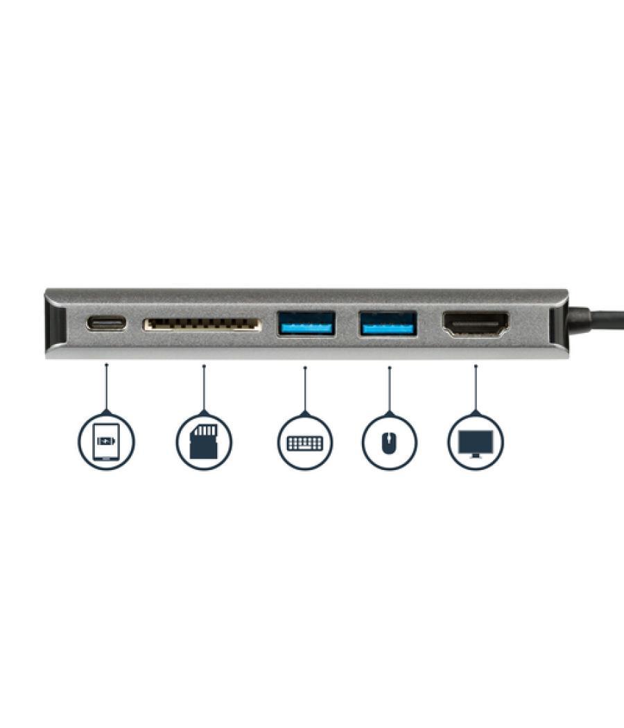 StarTech.com Docking Station para Ordenadores Portátiles USB-C - Replicador de Puertos USB Tipo C HDMI Red Ethernet Lector SD - 