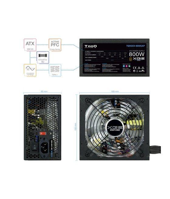 TooQ TQXGEII-800SAP unidad de fuente de alimentación 800 W 20+4 pin ATX ATX Negro - Imagen 11