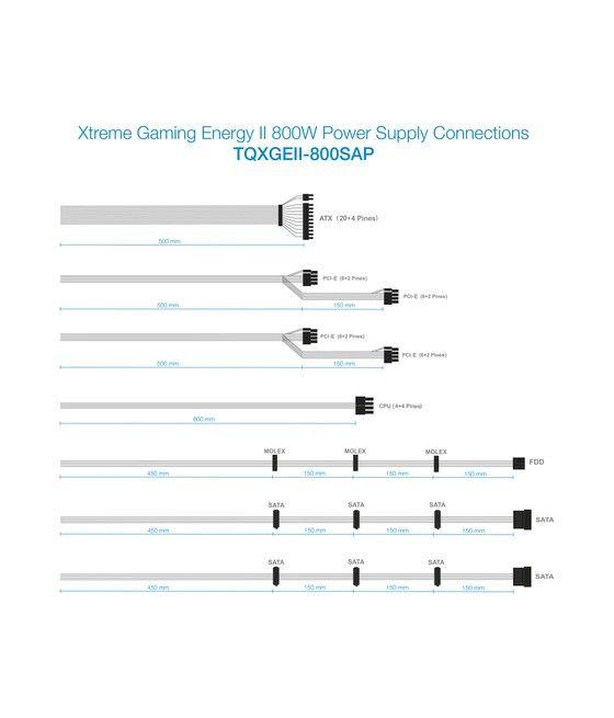 TooQ TQXGEII-800SAP unidad de fuente de alimentación 800 W 20+4 pin ATX ATX Negro - Imagen 12