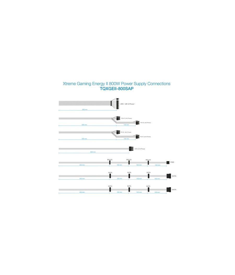 TooQ TQXGEII-800SAP unidad de fuente de alimentación 800 W 20+4 pin ATX ATX Negro - Imagen 12