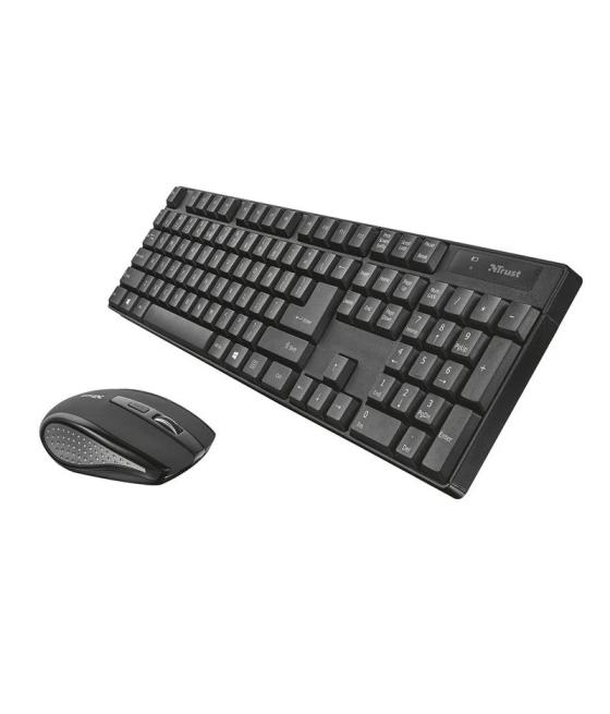 Pack teclado y mouse wireless trust ximo nano receptor usb mouse 3xbotones negro y plata 21135