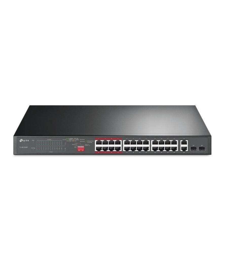 Switch no gestionable tp-link tl-sl1226p 24p poe+ 10/100 2p gigabit 2p slots combo gigabit sfp total poe 250w