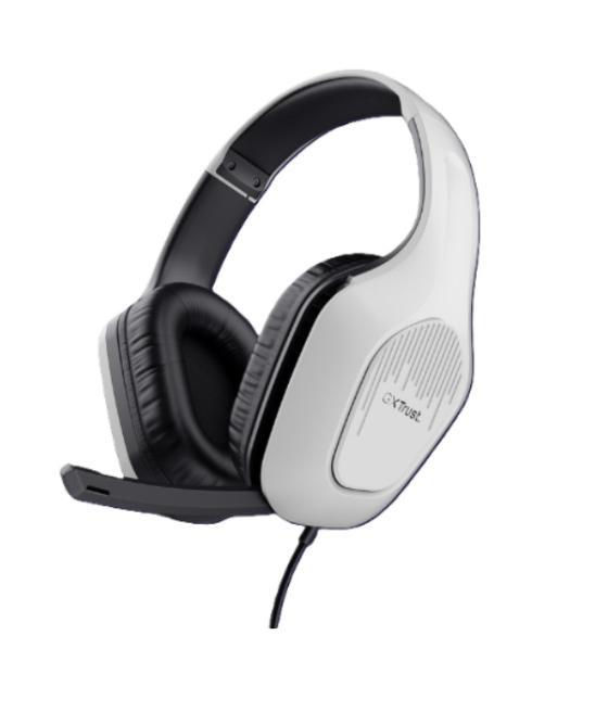 Headset trust gaming gxt 415w zirox ligeros, microfono plegable, blancos 25147