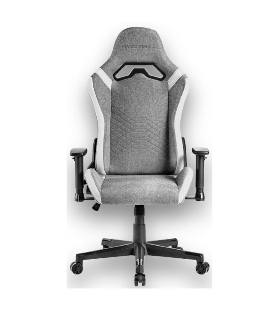 Silla gamer mars gaming mgcprofw gris con detalles blancos brazos regulables en altura reclinable 135º cojines soft-touch ruedas