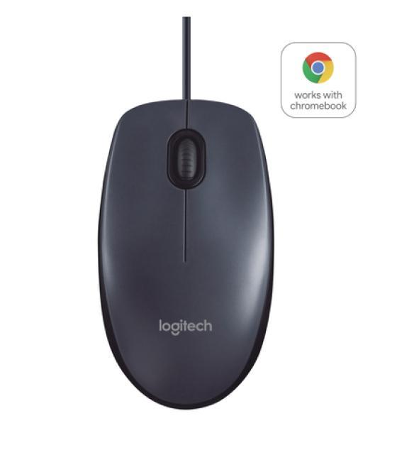 Logitech b100 - ratón - óptico - 3 botones - cableado - usb - negro