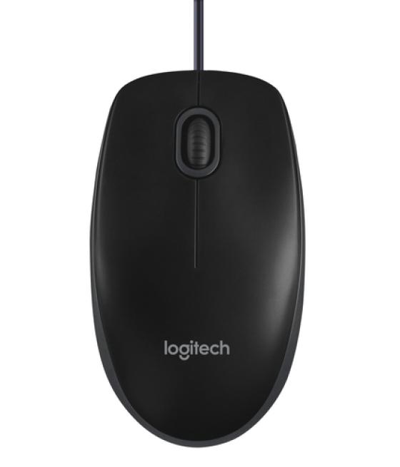 Logitech b100 - ratón - óptico - 3 botones - cableado - usb - negro