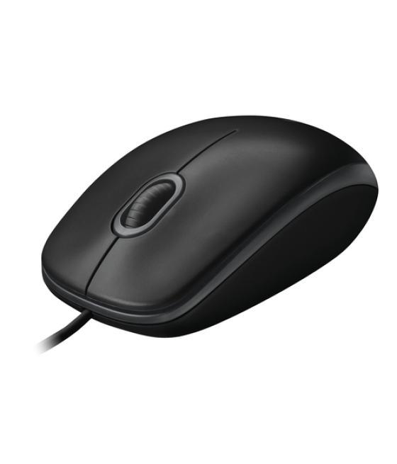 Logitech b100 - ratón - óptico - 3 botones - cableado - usb - negro