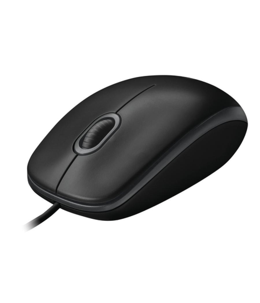 Logitech b100 - ratón - óptico - 3 botones - cableado - usb - negro