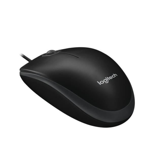 Logitech b100 - ratón - óptico - 3 botones - cableado - usb - negro