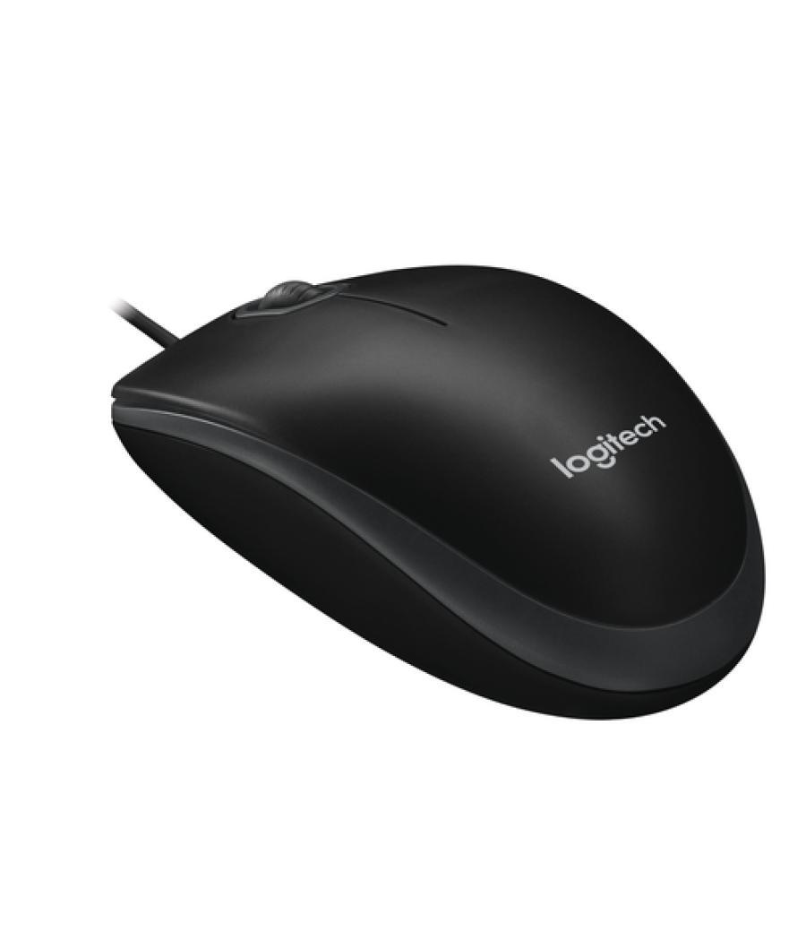 Logitech b100 - ratón - óptico - 3 botones - cableado - usb - negro