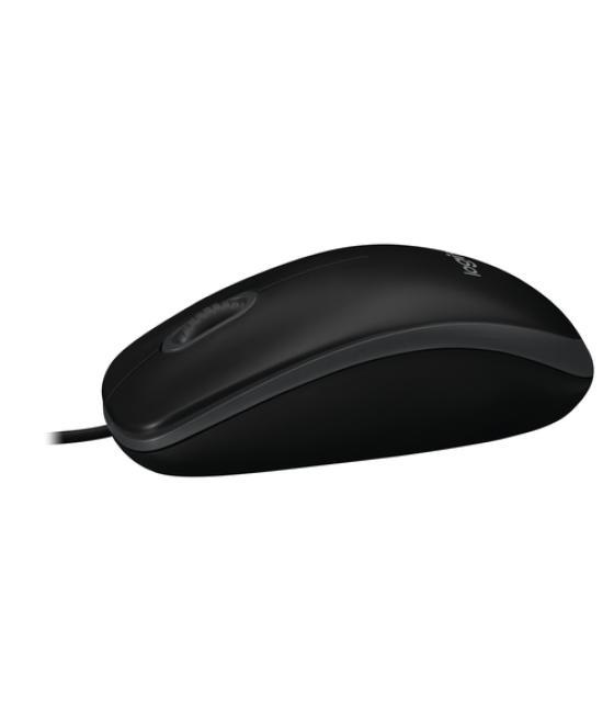Logitech b100 - ratón - óptico - 3 botones - cableado - usb - negro