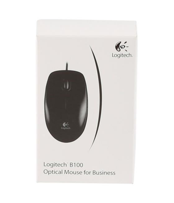 Logitech b100 - ratón - óptico - 3 botones - cableado - usb - negro