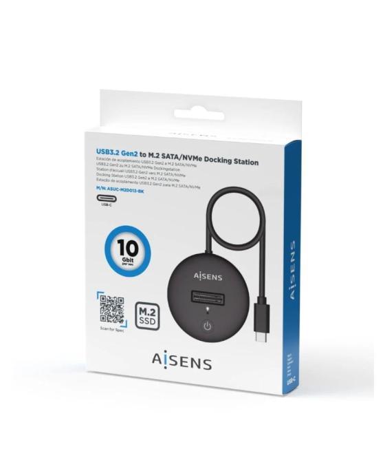 Aisens usb-c dock m.2 sata/nvme-usb3.1 gen2 negra