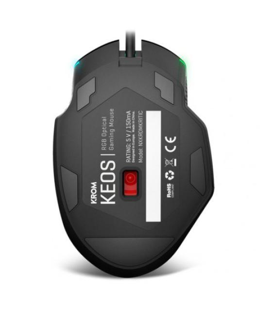 Krom keos ratón usb tipo a óptico 6400 dpi mano derecha