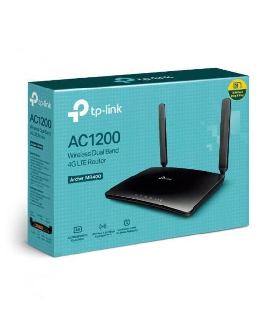 Router inalámbrico 4g tp-link archer mr400 1200mbps/ 2.4ghz 5ghz/ 2 antenas/ wifi 802.11ac/n/a/b/g/n