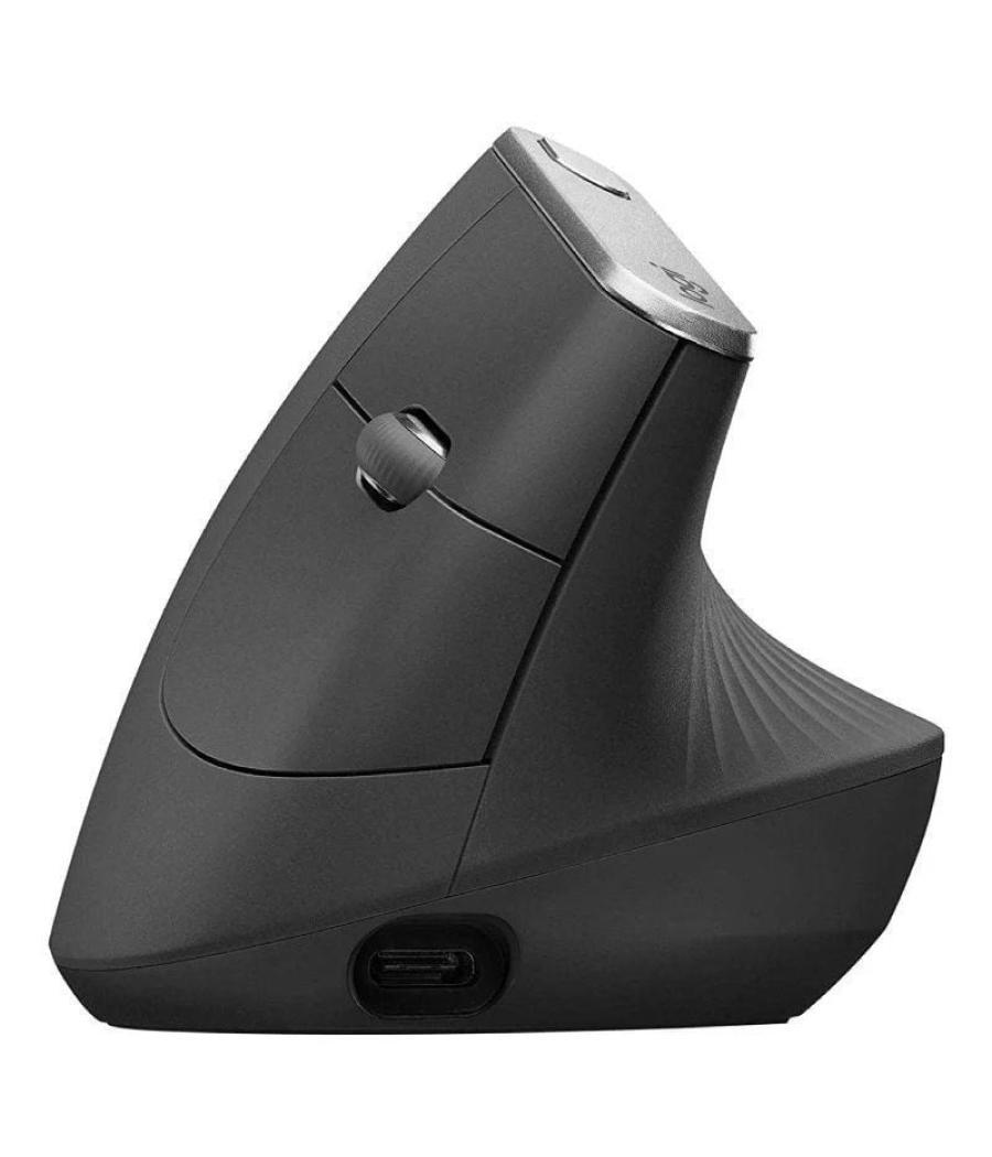 Ratón ergonómico inalámbrico por bluetooth logitech vertical mx/ batería recargable/ hasta 4000 dpi