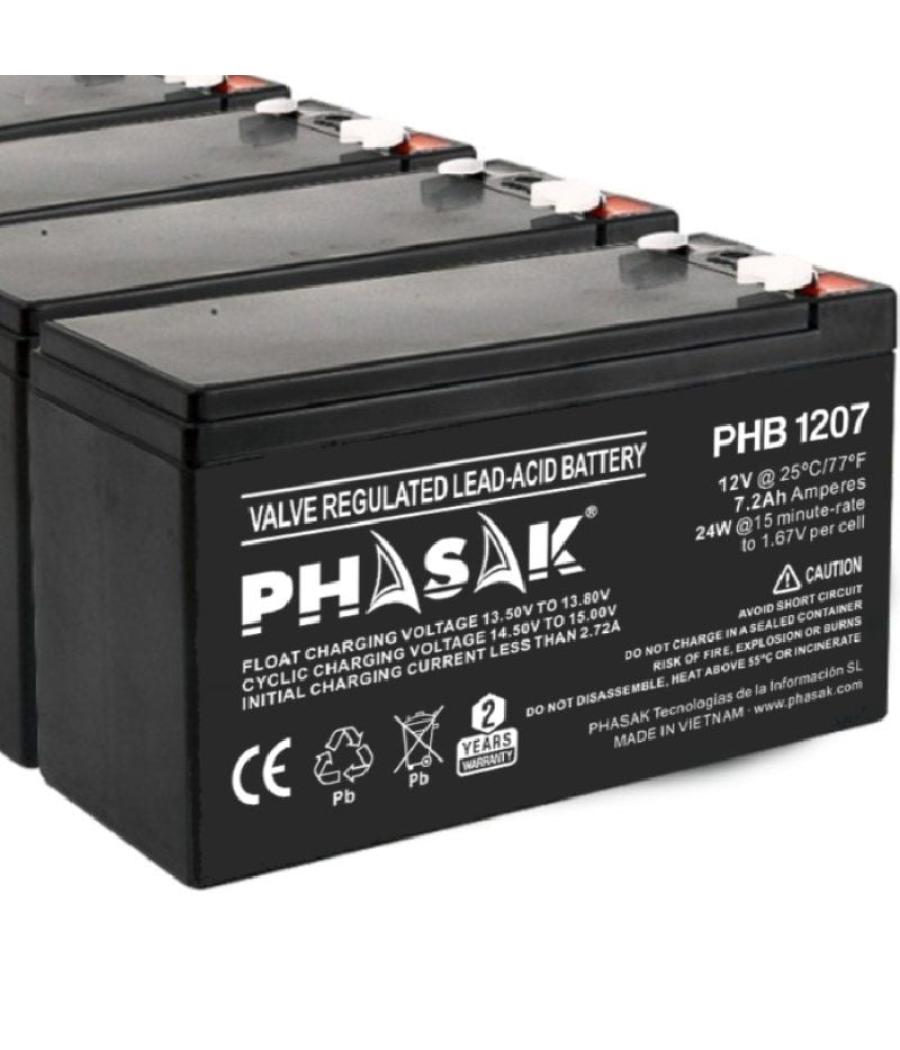 Batería phasak phb 1207 compatible con sai/ups phasak según especificaciones