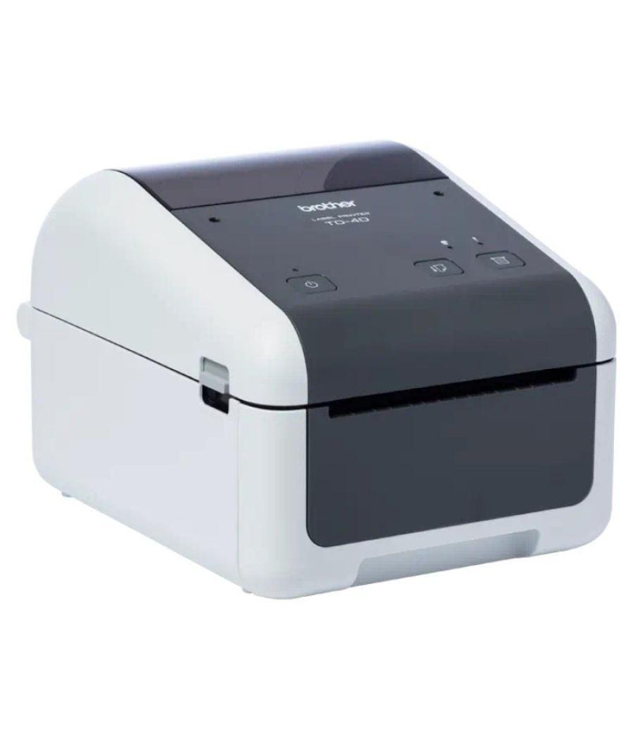 Impresora de etiquetas y tickets brother td-4420dn/ térmica directa/ ancho etiqueta 118mm/ usb-rs-232c/ blanca y negra