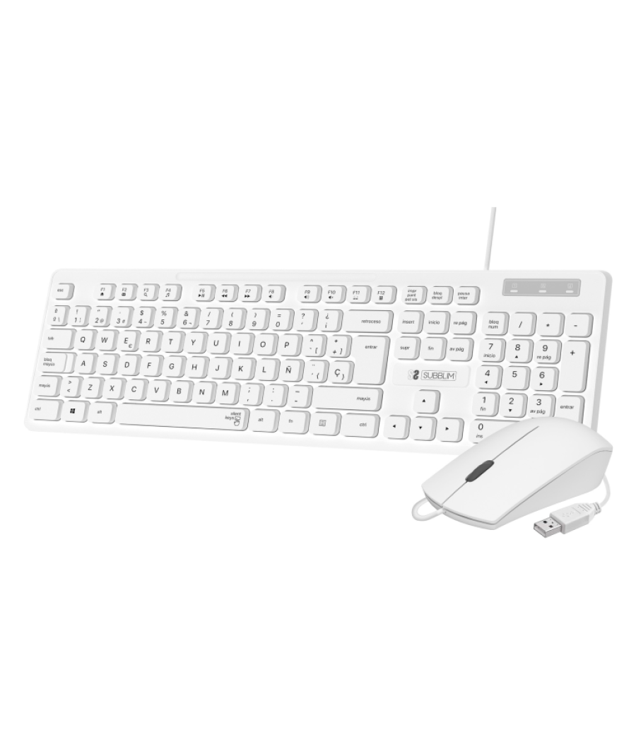 Combo teclado raton subblim business slim silencioso con cable usb b