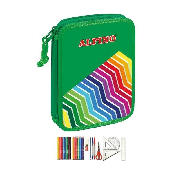 Alpino plumier pequeño doble colors en blíster material incluído