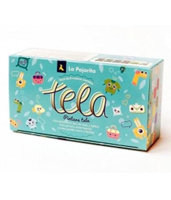 La pajarita kit surtido para tela bote de 25ml colores surtidos con pincel -6u-