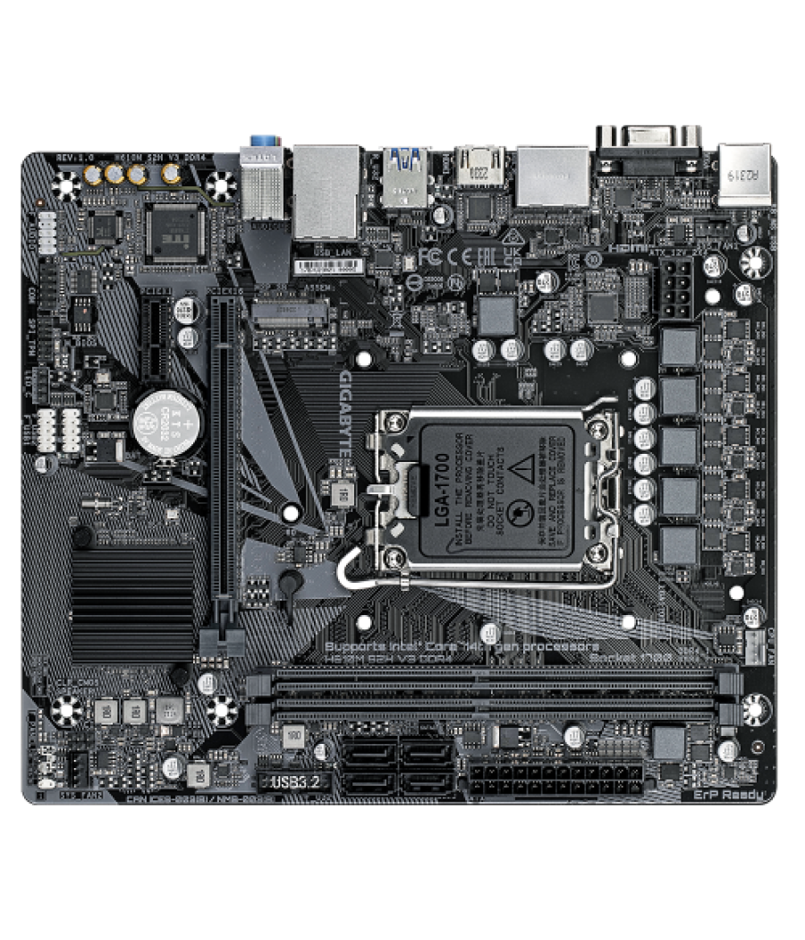 Gigabyte h610m s2h v3 ddr4 placa base intel h610 express lga 1700 micro atx