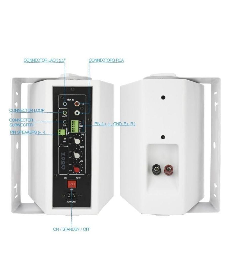 Altavoces autoamplificados tooq tqows-01w/ 60w/ 2.0/ blancos