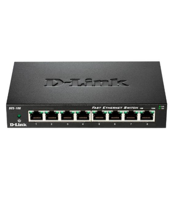 Switch no gestionable d-link des-108 8p ethernet carcasa metal sobremesa no rack