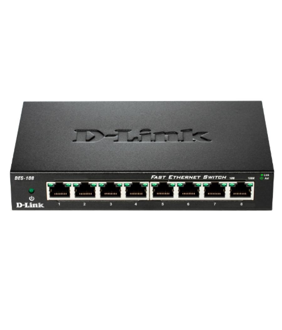 Switch no gestionable d-link des-108 8p ethernet carcasa metal sobremesa no rack