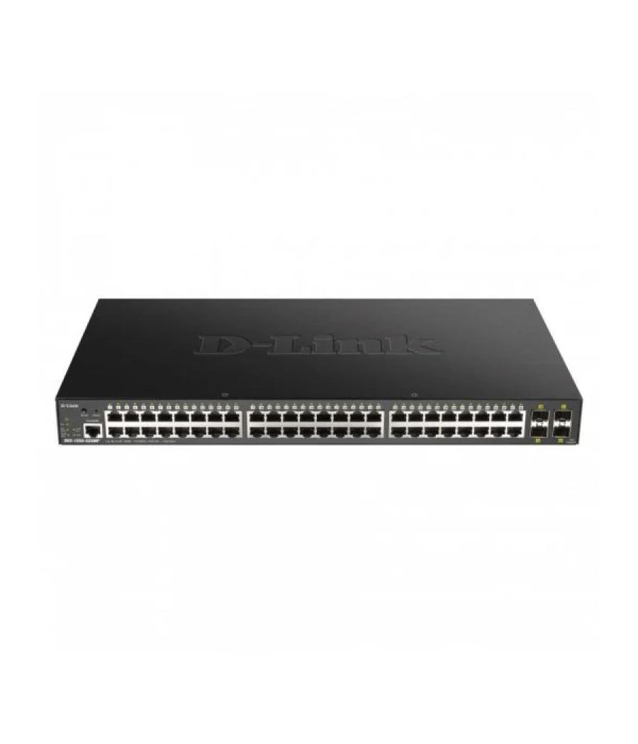 Switch semigestionable d-link dgs-1250-52xmp/e 48p giga poe (370w) + 4p 10g sfp+ capacidad de switching 176gbps